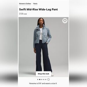 Swift Mid-Rise Wide-leg pant